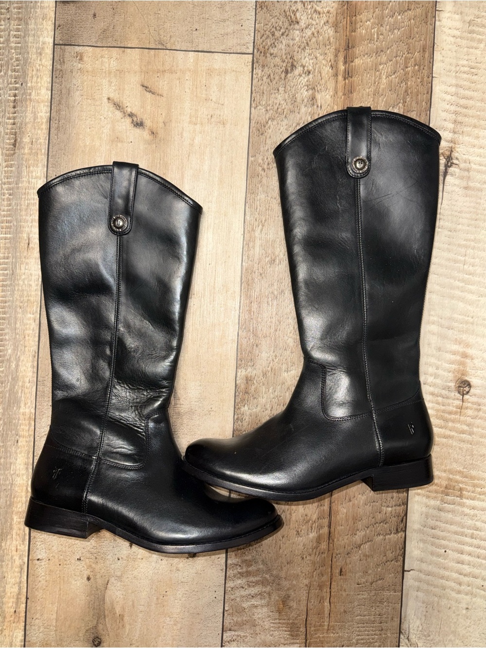 Black Leather Frye Boots
